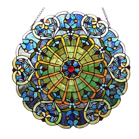 Chloe Lighting Chloe CH1P145VB23-GPN 23 in. Lighting Willa Tiffany Glass Victorian Window Panel CH1P145VB23-GPN